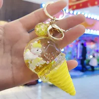 Children's Pendant Ice Cream Crystal Ball Quicksand Keychain Pendant sku image 2