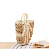 A Simple Hand-carried Straw Solid Color Casual Hand-woven Bag 41*38*8cm main image 3