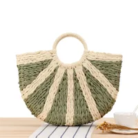 A Simple Hand-carried Straw Solid Color Casual Hand-woven Bag 41*38*8cm sku image 2