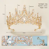 New Retro Luxury Full Diamond Alloy Crown Wedding Dress Wholesale Nihaowholesale sku image 1