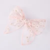 Fashion Embroidery Printing Children's Bow Cute Swallowtail Knotted Hairpin main image 3