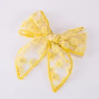 Fashion Embroidery Printing Children's Bow Cute Swallowtail Knotted Hairpin sku image 2