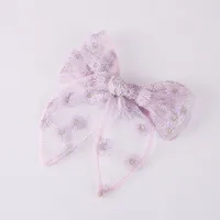 Fashion Embroidery Printing Children's Bow Cute Swallowtail Knotted Hairpin sku image 5