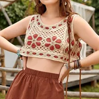 Women's New Sexy Braided Flower Vest Suspender Top main image 3