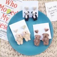 Fashion Plush Bear Earrings Cute Fur Ball Earrings Wholesale main image 1