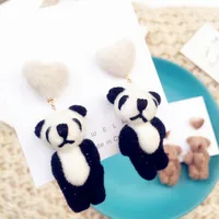 Fashion Plush Bear Earrings Cute Fur Ball Earrings Wholesale main image 3