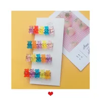 Children's Jewelry Acrylic Jelly Bear Candy Color Hair Clip main image 5