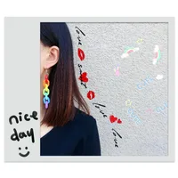 Acrylic Rainbow Contrast Color Chain Acrylic Earrings Wholesale main image 5