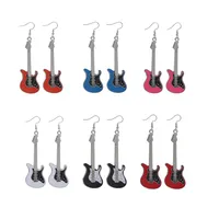 Classical Guitar Retro Contrast Color Chic Music Earrings Wholesale main image 1