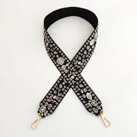 Jacquard Thickened Wide Embroidered Flower Women's Bag Crossbody Accessories Strap sku image 1