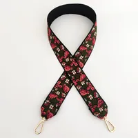 Jacquard Thickened Wide Embroidered Flower Women's Bag Crossbody Accessories Strap sku image 6