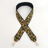 Jacquard Thickened Wide Embroidered Flower Women's Bag Crossbody Accessories Strap sku image 9