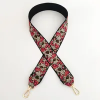 Jacquard Thickened Wide Embroidered Flower Women's Bag Crossbody Accessories Strap sku image 11