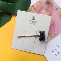Children's Jewelry Acrylic Jelly Bear Candy Color Hair Clip sku image 6