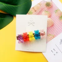 Children's Jewelry Acrylic Jelly Bear Candy Color Hair Clip sku image 13