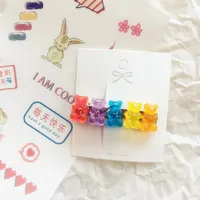 Children's Jewelry Acrylic Jelly Bear Candy Color Hair Clip sku image 14