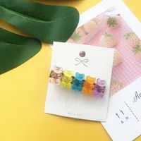 Children's Jewelry Acrylic Jelly Bear Candy Color Hair Clip sku image 15
