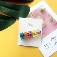 Children's Jewelry Acrylic Jelly Bear Candy Color Hair Clip sku image 16