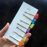Children's Jewelry Acrylic Jelly Bear Candy Color Hair Clip sku image 17