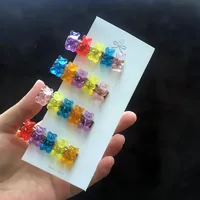 Children's Jewelry Acrylic Jelly Bear Candy Color Hair Clip sku image 18