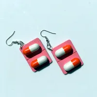 Geometric Stoving Varnish Wood Earrings sku image 1