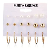 Fashion Lightning Red Heart-shaped Earrings Alloy Earrings Set sku image 1