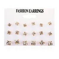 Fashion Lightning Red Heart-shaped Earrings Alloy Earrings Set sku image 2