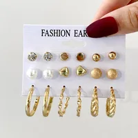 Fashion Lightning Red Heart-shaped Earrings Alloy Earrings Set sku image 3