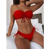 2022 New Sexy Solid Color Split Swimsuit Ladies Bikini main image 2