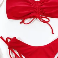 2022 New Sexy Solid Color Split Swimsuit Ladies Bikini main image 4