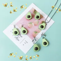 Summer Avocado Cute Simulation Fruit Hairpin Necklace Earrings main image 3