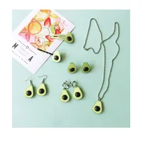 Summer Avocado Cute Simulation Fruit Hairpin Necklace Earrings main image 5