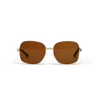 Fashion Round Gradient Gold Frame Thin Geometric Sunglasses main image 4