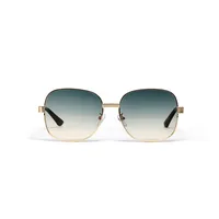 Fashion Round Gradient Gold Frame Thin Geometric Sunglasses main image 5