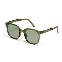 Fashion Round Large Frame Folding Portable Sunglasses Female main image 1