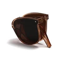 Fashion Round Large Frame Folding Portable Sunglasses Female main image 4