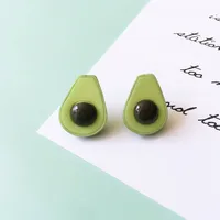 Summer Avocado Cute Simulation Fruit Hairpin Necklace Earrings sku image 1