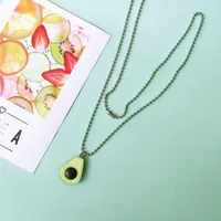 Summer Avocado Cute Simulation Fruit Hairpin Necklace Earrings sku image 5