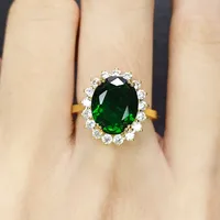 Fashion Imitation Green Tourmaline Jewelry Set Emerald Three-piece Jewelry sku image 3