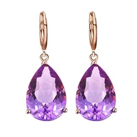 Simple Style Oval Water Droplets Copper Plating Artificial Gemstones Rings Earrings Necklace sku image 1