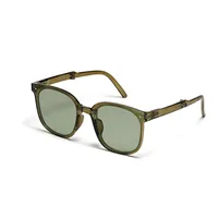 Fashion Round Large Frame Folding Portable Sunglasses Female sku image 1