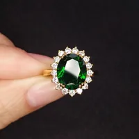 Fashion Imitation Green Tourmaline Jewelry Set Emerald Three-piece Jewelry main image 3