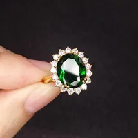 Fashion Imitation Green Tourmaline Jewelry Set Emerald Three-piece Jewelry main image 4
