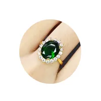 Fashion Imitation Green Tourmaline Jewelry Set Emerald Three-piece Jewelry main image 5