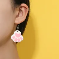 Paw Print Arylic Artificial Gemstones Earrings Ear Studs main image 2