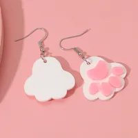 Paw Print Arylic Artificial Gemstones Earrings Ear Studs main image 4