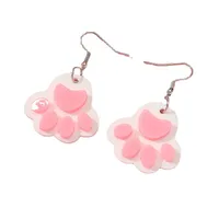 Paw Print Arylic Artificial Gemstones Earrings Ear Studs main image 5