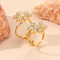 Lady Flower Alloy Diamond No Inlaid Unisex main image 2