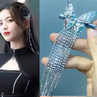 Fashion Metal Butterfly Full Drill Long Tassel Hairpin Hair Accessories main image 1