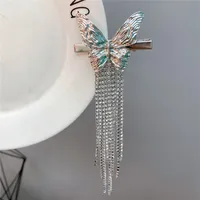 Fashion Metal Butterfly Full Drill Long Tassel Hairpin Hair Accessories main image 3